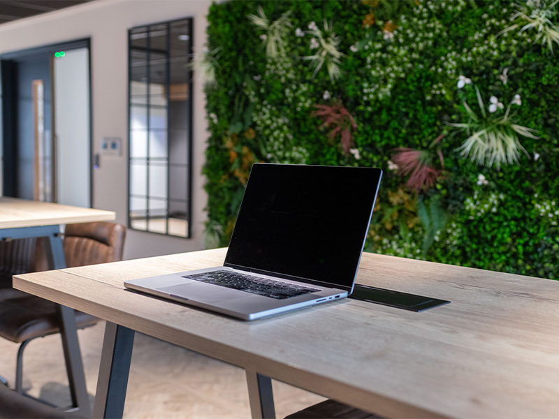 Laptop on desk